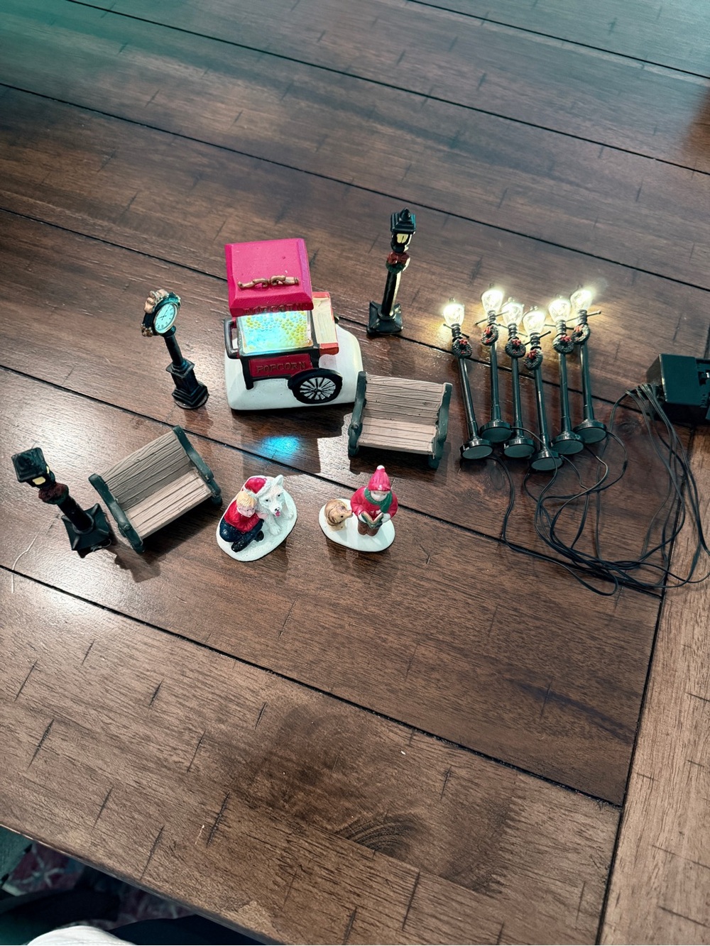 Christmas Village Accessories, Benches, Lampost, Ect.